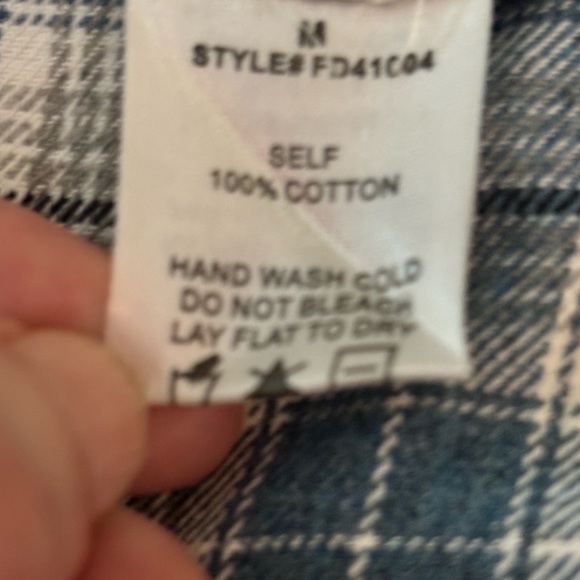 CALISTA buttondown light flannel dress, oversized, medium blue and gray plaid - Picture 6 of 10